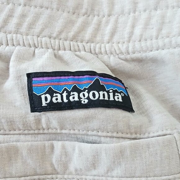 Patagonia Ahnya Organic Cotton Fleece Jogger Pants Beige Size Small - Picture 4 of 8